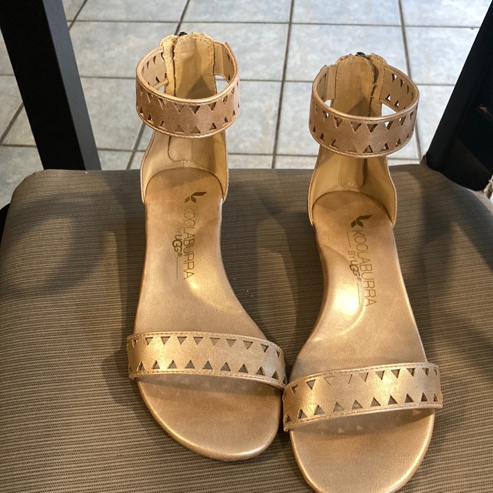 Gold colored sandals